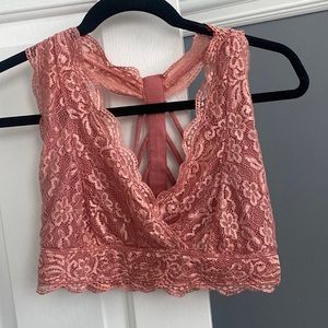 Lace bralette with strappy back